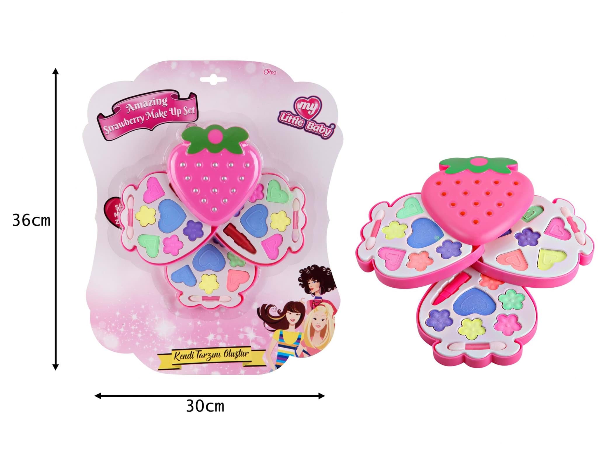 ÇİLEK KARTELA ÜÇLÜ MAKYAJ SETİ resmi